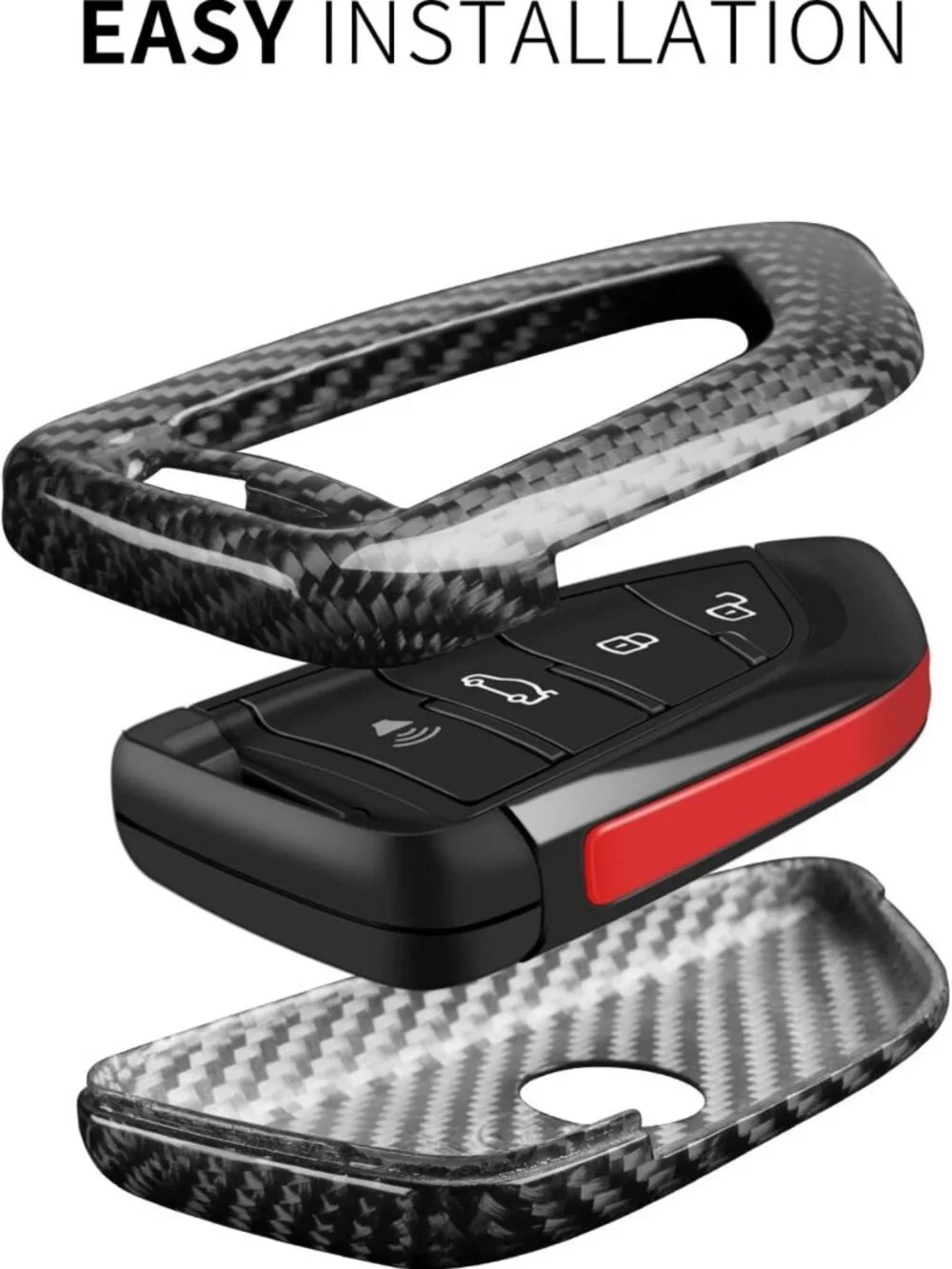 Key Fob Cover with Keychain for Toyota Supra GR A90 A91 MK5 2019-2025, Glass